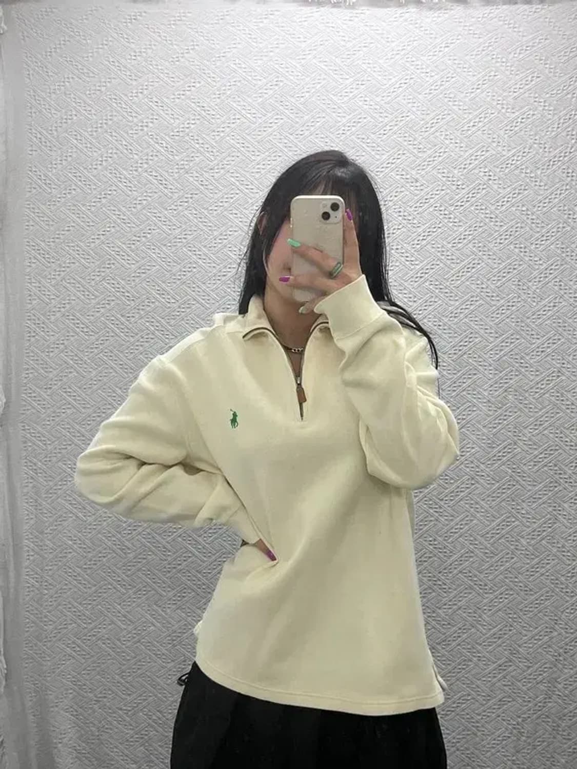 폴로 랄프로렌 폭닥 오트밀 반집업 카라니트 M C07286 상품이미지1