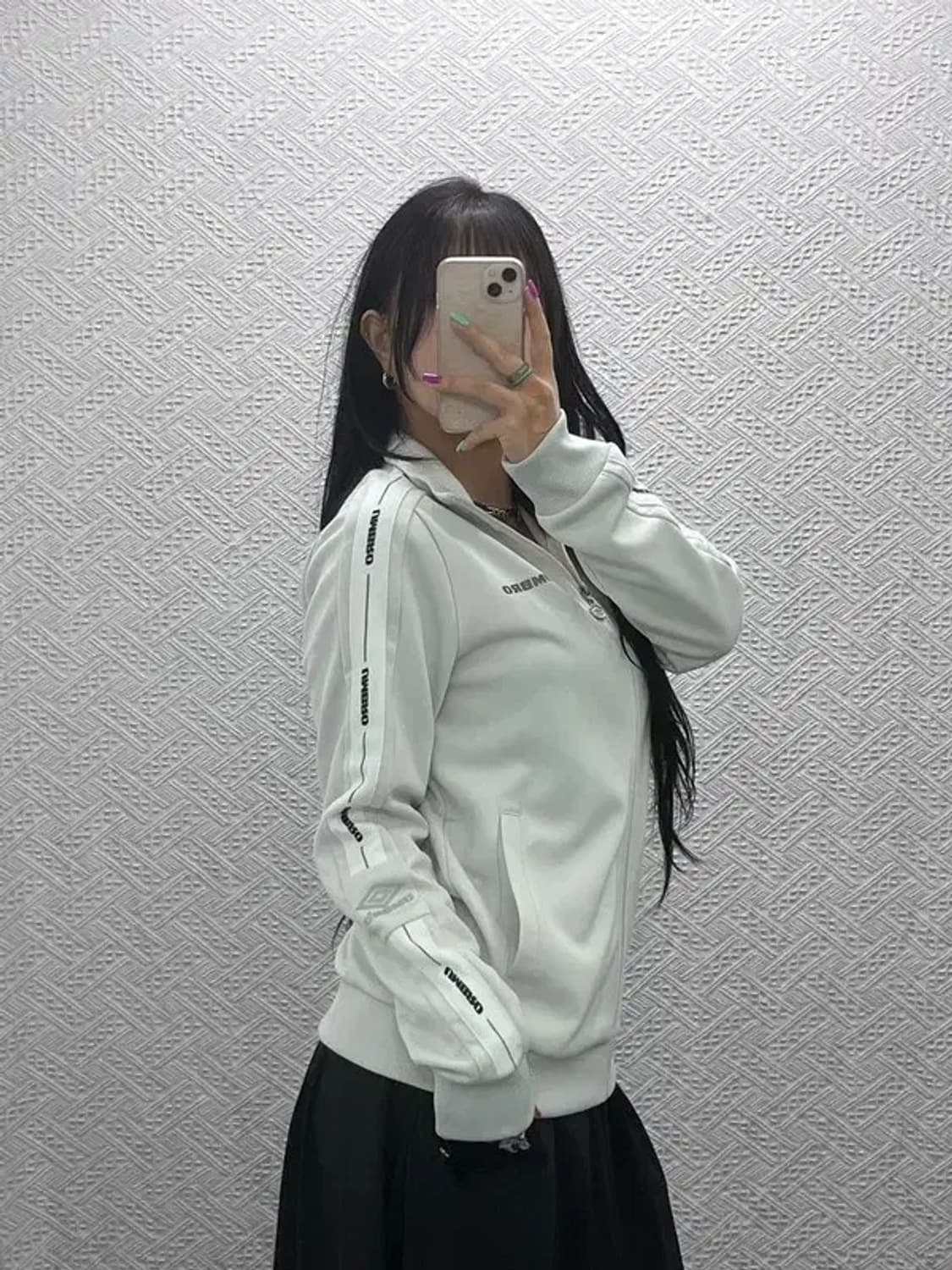 엄브로 유니크 사이드라인 화이트 트랙탑 져지 집업 95 C07307 상품이미지2