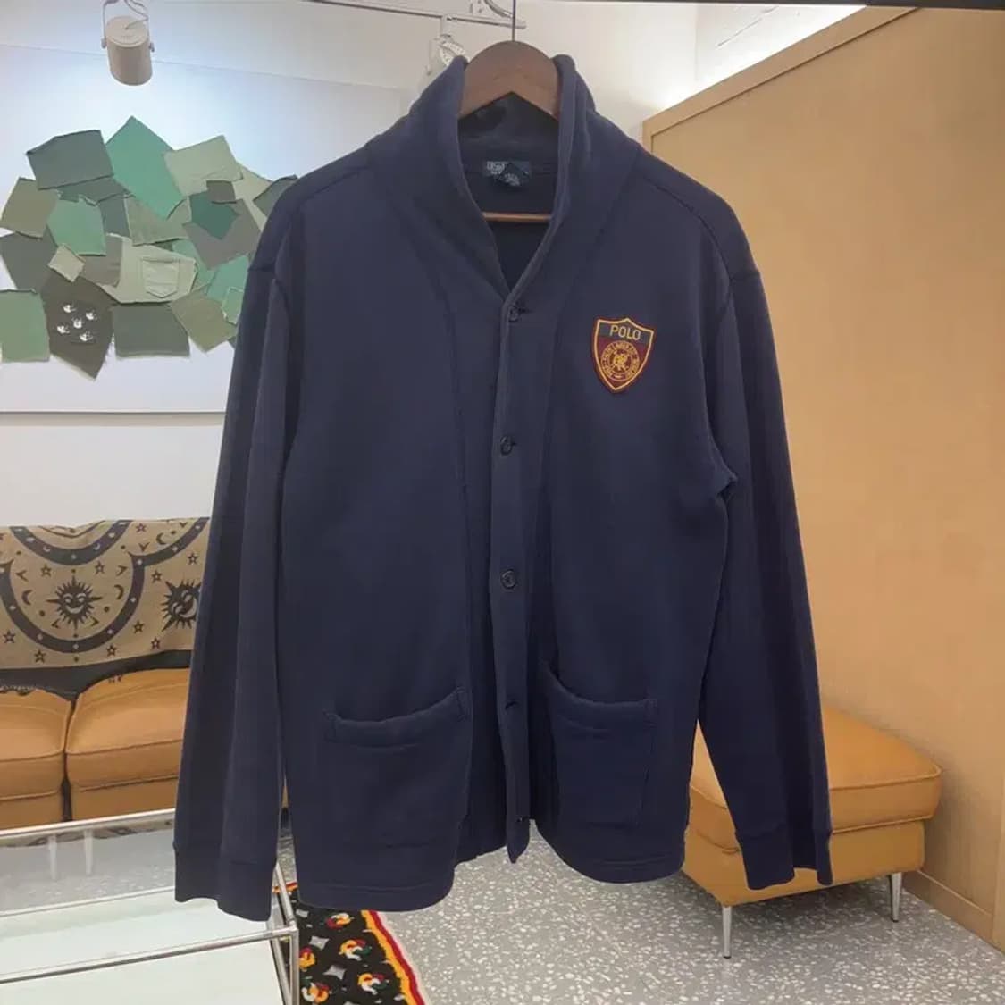 폴로 랄프로렌 빈티지 숄카라 패치 약기모 가디건 XL C07318 상품이미지3