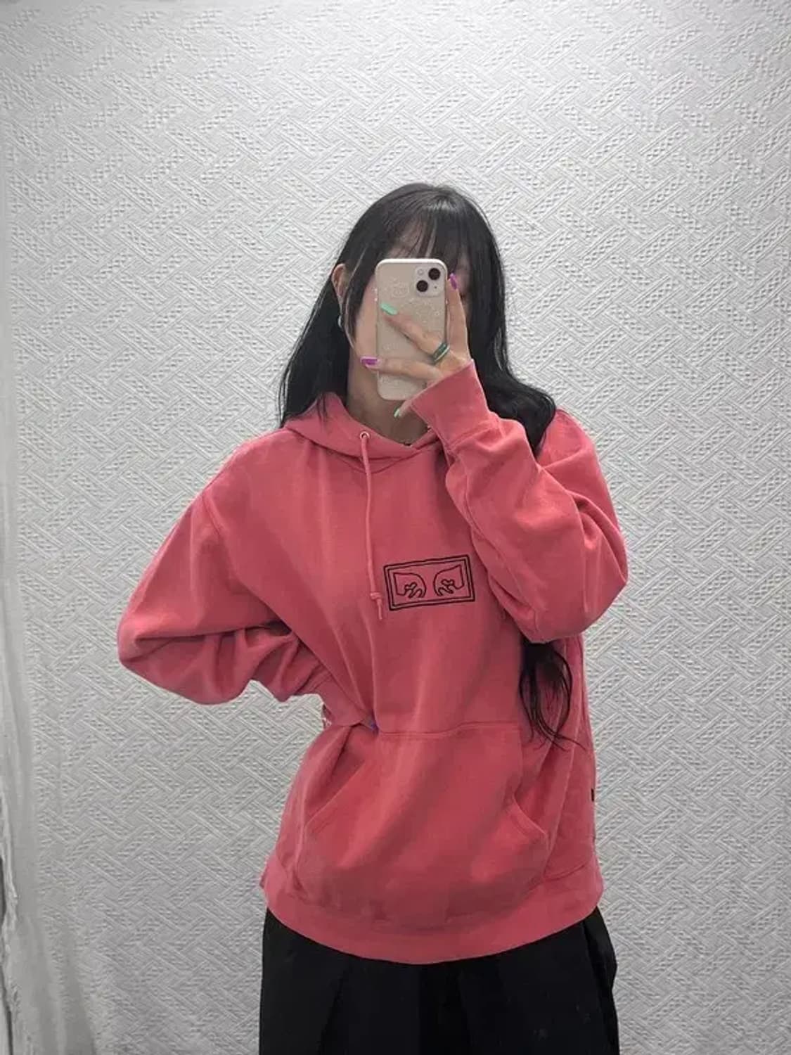 오베이 캐주얼 오버핏 약기모 후드티 L C07321 상품이미지2