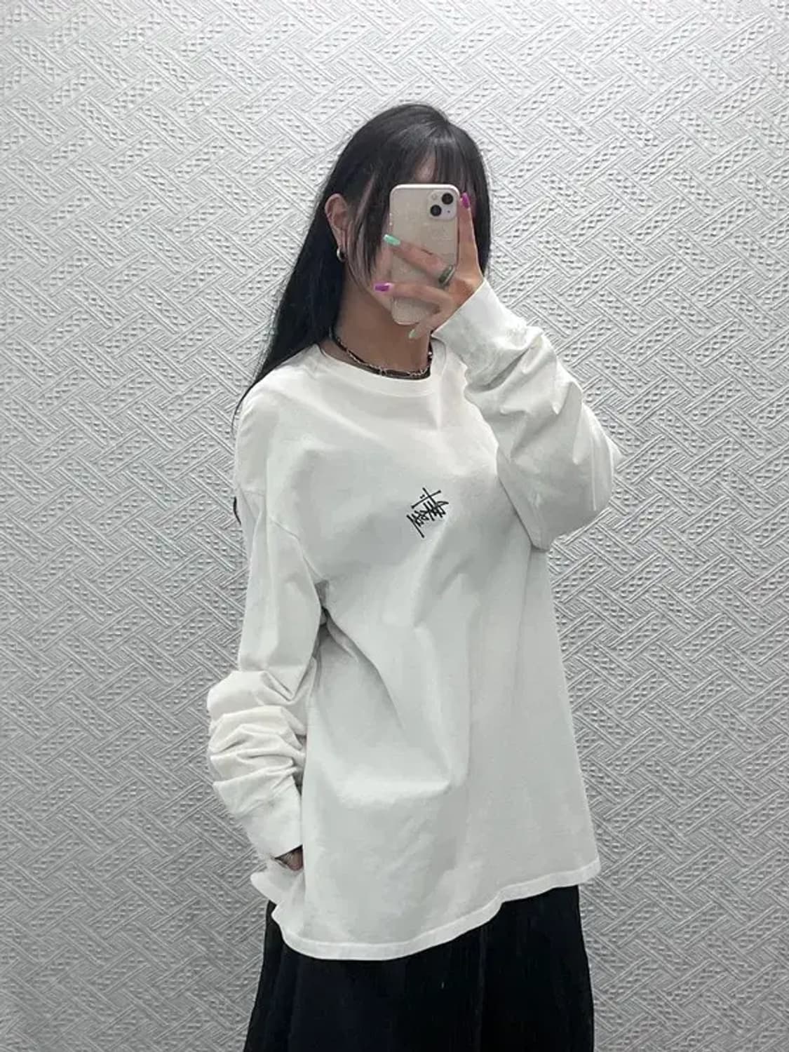 스투시 빅로고 백프리팅 롱슬리브 긴팔티 XL C07334 상품이미지1