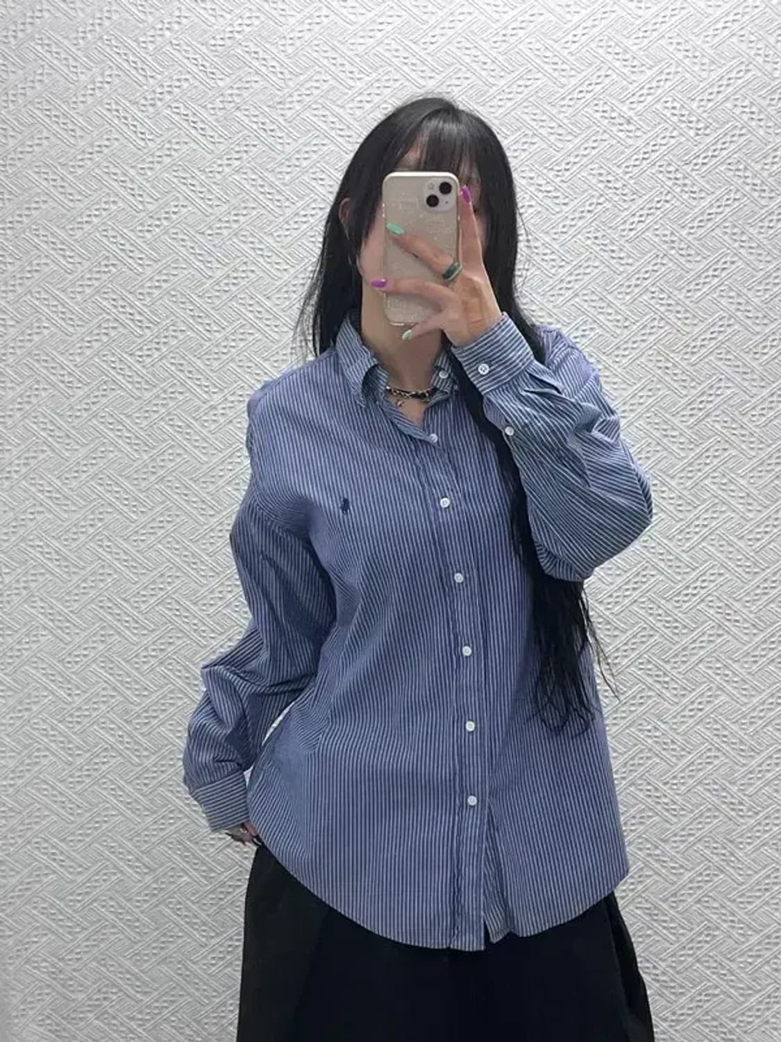 폴로 랄프로렌 자수로고 스트라이프 긴팔 셔츠 105 C07342 상품이미지1