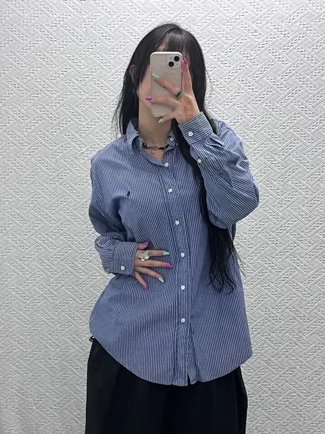 폴로 랄프로렌 자수로고 스트라이프 긴팔 셔츠 105 C07342 상품이미지2