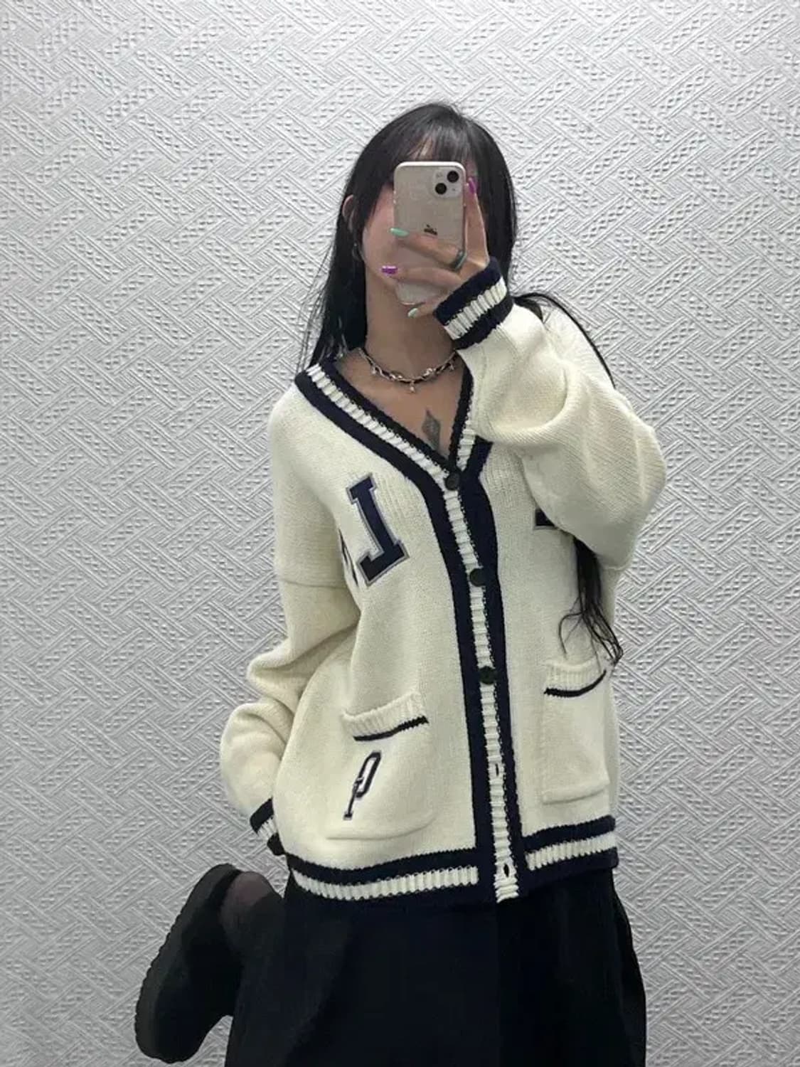 OIOI 오아이오아이 예일 가오리 아크릴 가디건 F C07343 상품이미지1