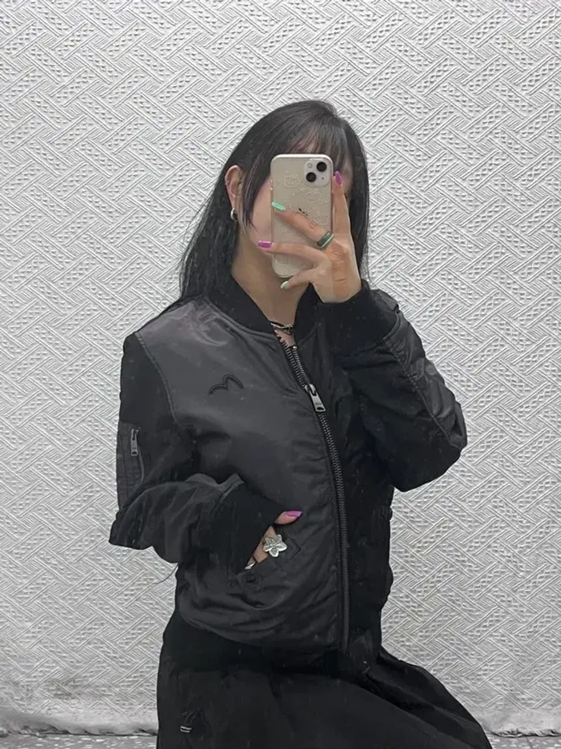 에비수 배색 블루종 항공점퍼 자켓 90 C07329 상품이미지1