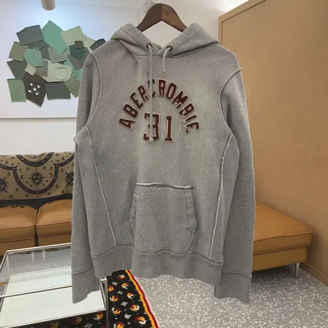 아베크롬비 Y2K 빈티지 오버핏 약기모 후드티 M C07327 상품이미지3