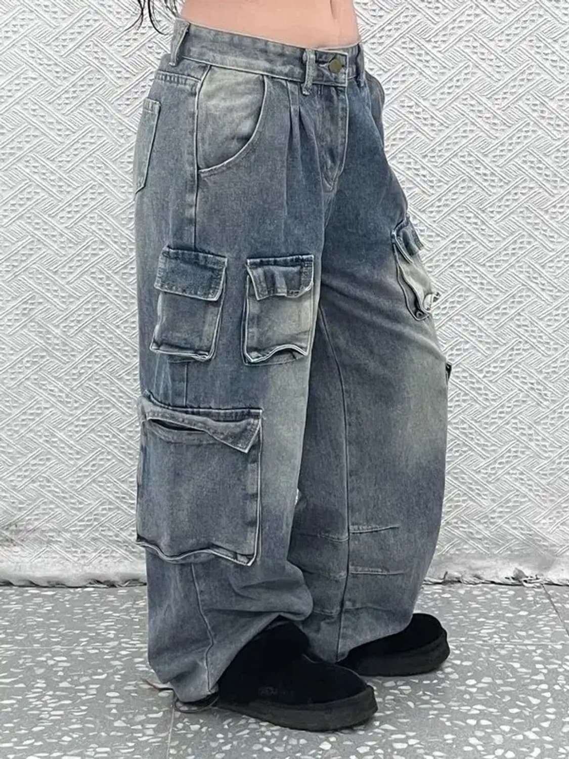 빈티지 올드스쿨 멀티포켓 데님 카고팬츠 L C07352 상품이미지1