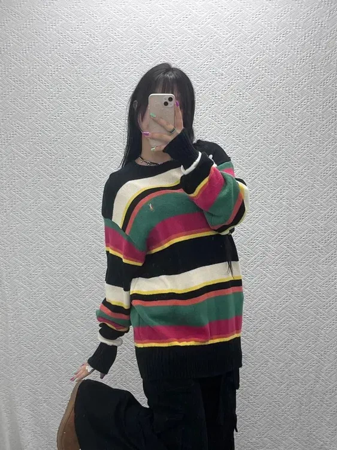 폴로 랄프로렌 90's Y2K 희귀 레트로 배색 니트 105 C07358 상품이미지2