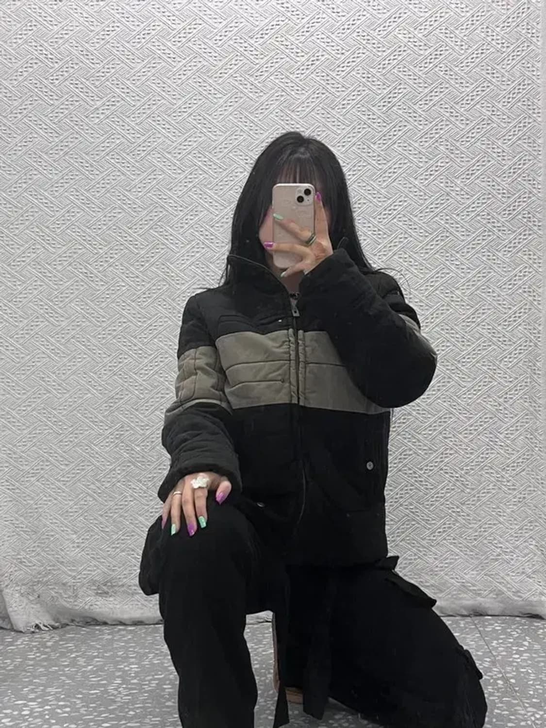 지스타 로우 컨트리 레트로 배색 패딩 자켓 M C07362 상품이미지1