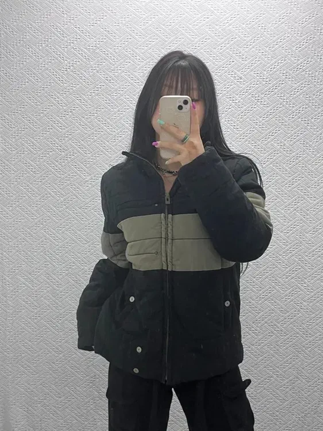 지스타 로우 컨트리 레트로 배색 패딩 자켓 M C07362 상품이미지2