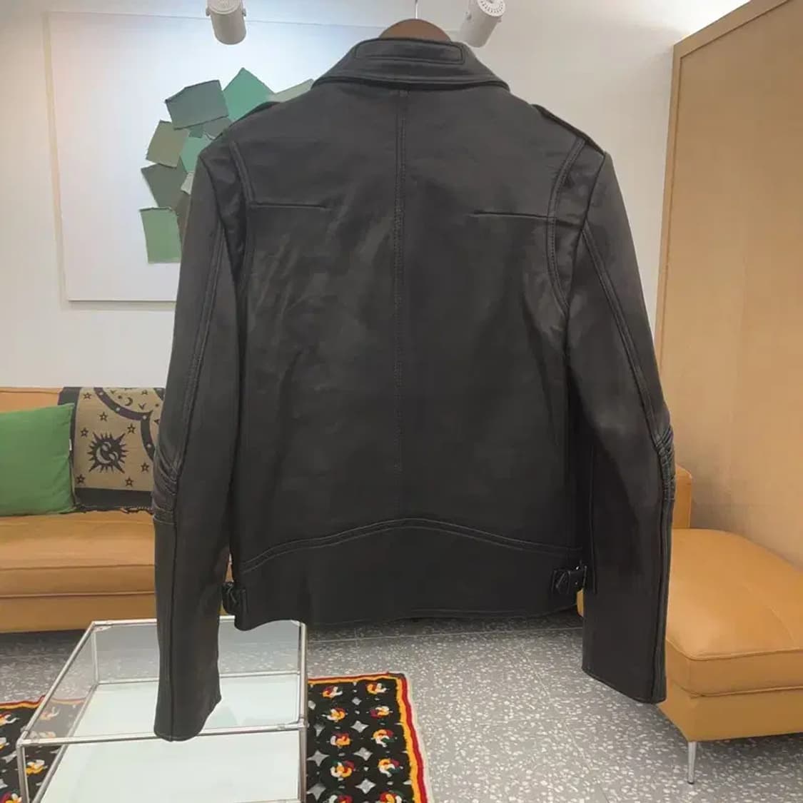 빈티지 모던시크 바이커 양가죽 자켓 S C07376 상품이미지4