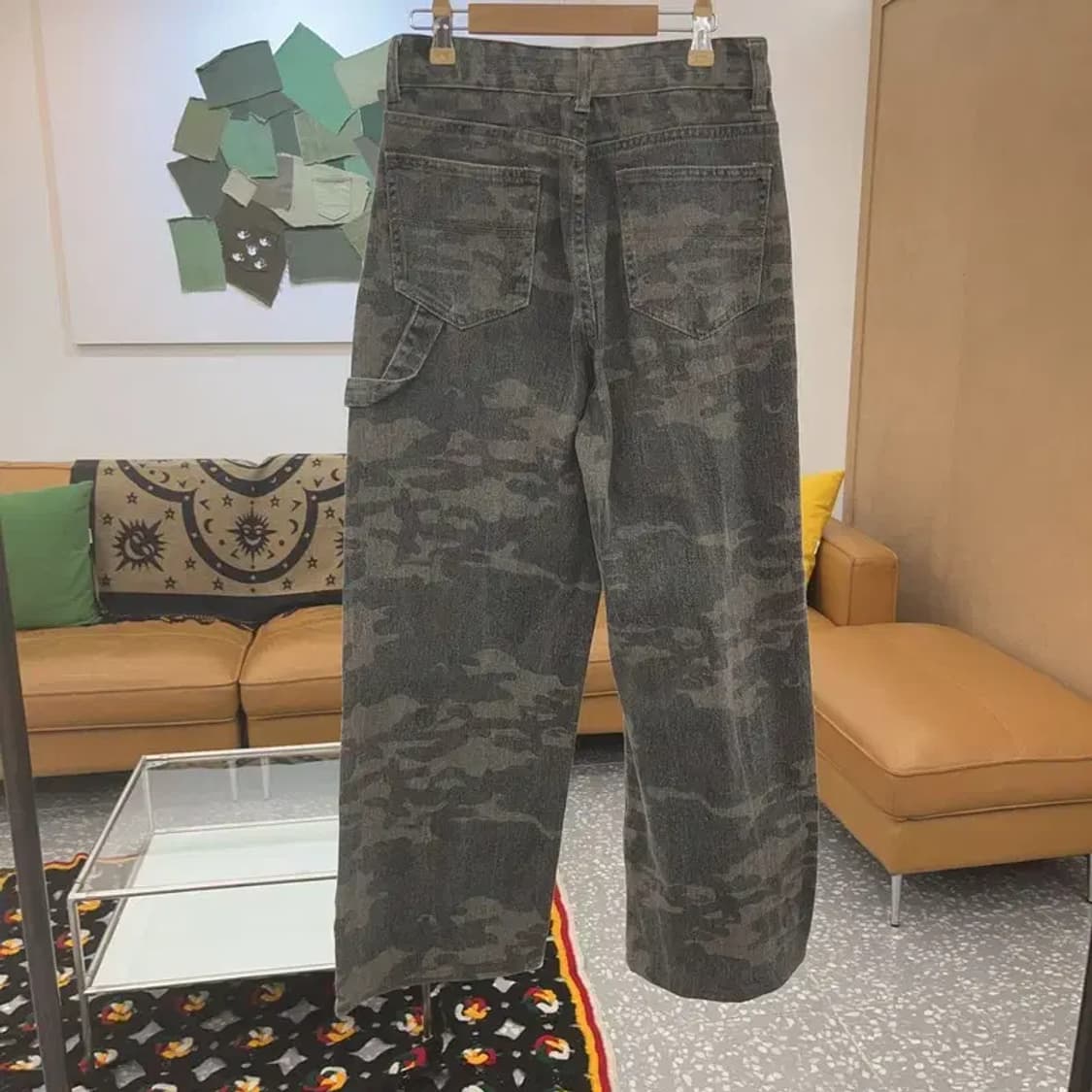 빈티지 밀리터리 카모플라주 더블니 데님팬츠  L C07395 상품이미지4