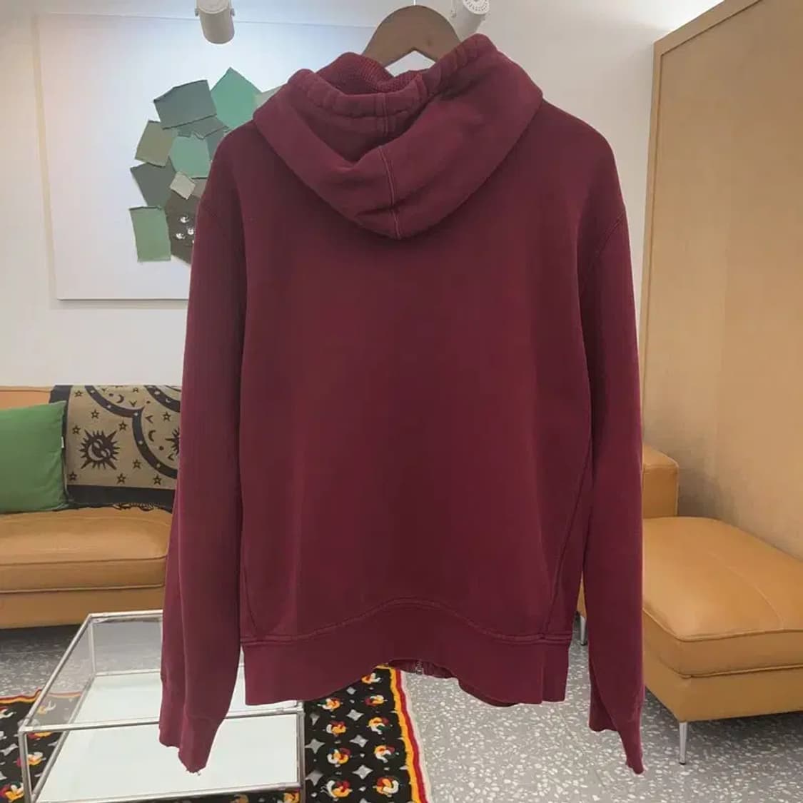 폴로 랄프로렌 빈티지 슬리브패치 버건디 와인 후드 집업 L C07373 상품이미지4