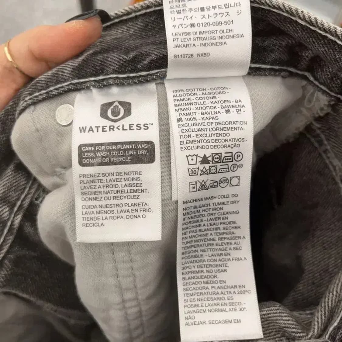 리바이스 실버탭 디스트로이드 흑청 데님팬츠 28인치 C07396 상품이미지7