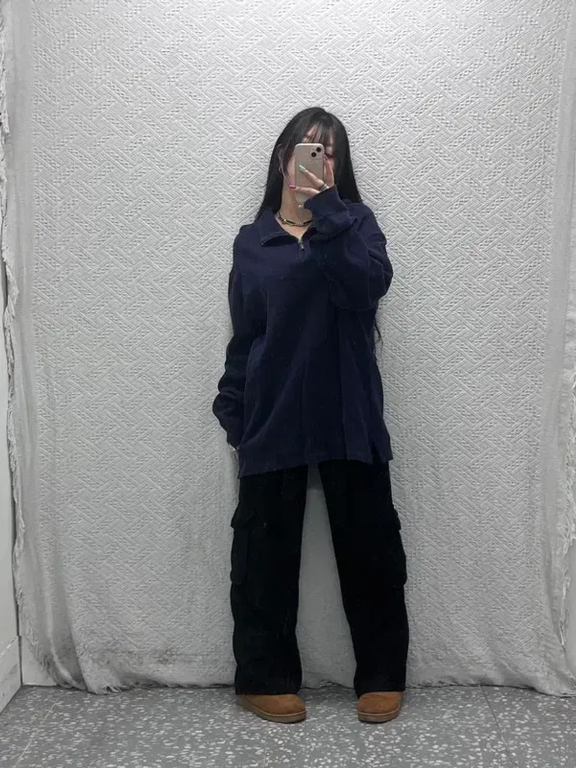 폴로 랄프로렌 모던 베이직 오버핏 반집업 니트 XL C07380 상품이미지2