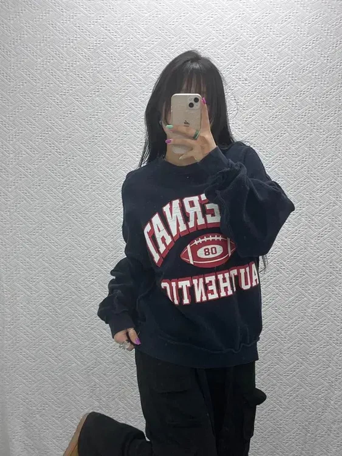 커버낫 아이비 리버스 올드스쿨  키치 빅로고 맨투맨 M C07385 상품이미지1