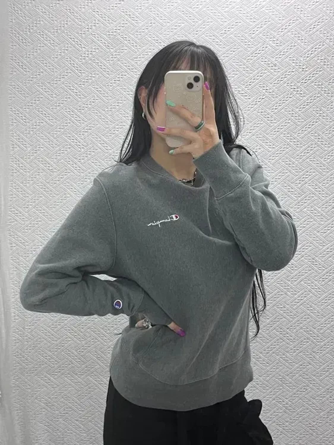 챔피온 리버스위브 모던 베이직 기모 맨투맨 M C07390 상품이미지1