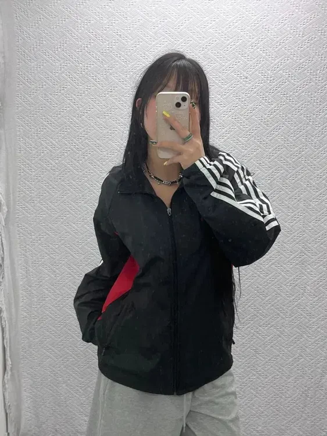 아디다스 올드스쿨 레트로 크로스 배색 바람막이 자켓 100 C07399 상품이미지2