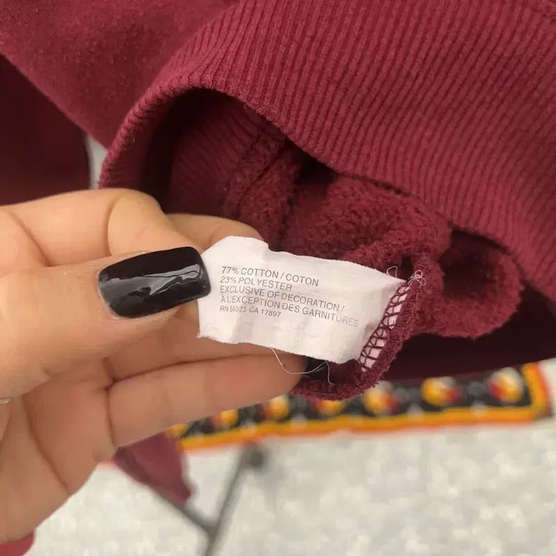 갭 레트로 00's 빅로고 버건디 기모 후드티 XS C07405 상품이미지6