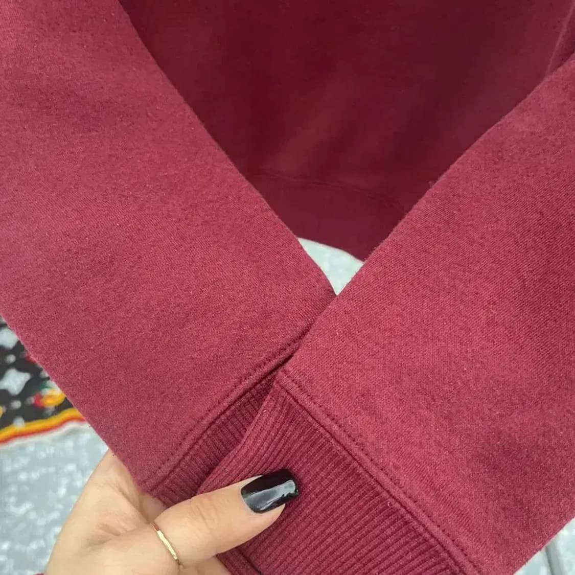 갭 레트로 00's 빅로고 버건디 기모 후드티 XS C07405 상품이미지7