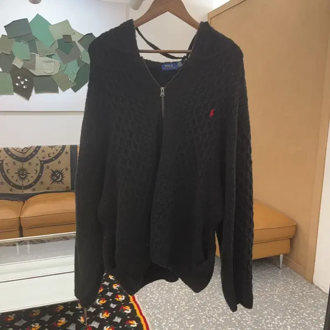 폴로 랄프로렌 여리 폭닥 오버핏 꽈배기 집업 니트 가디건 L C07412 상품이미지3