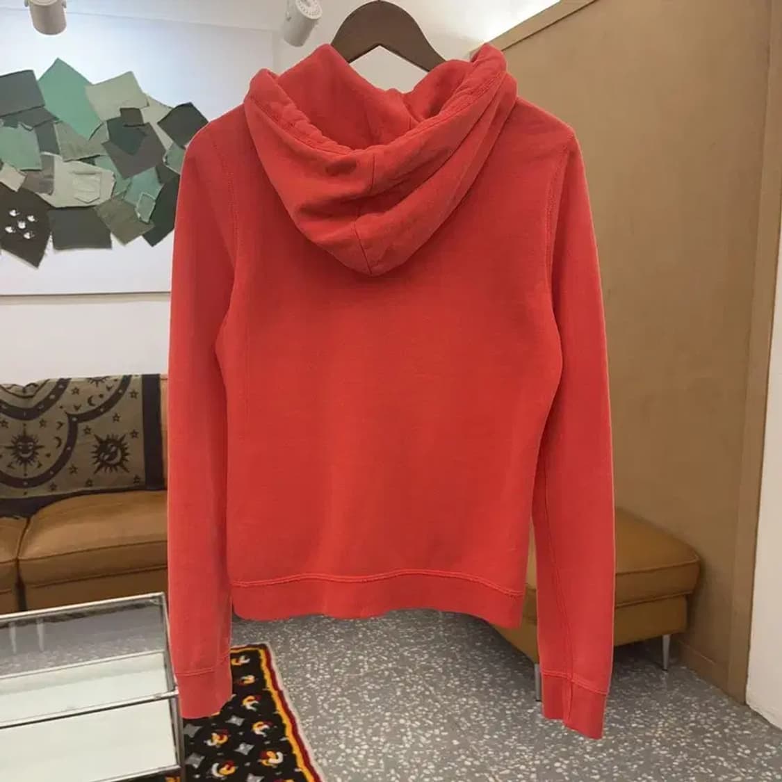 아베크롬비 Y2K 00's 오렌지 코랄 약기모 후드집업 M C07423 상품이미지4