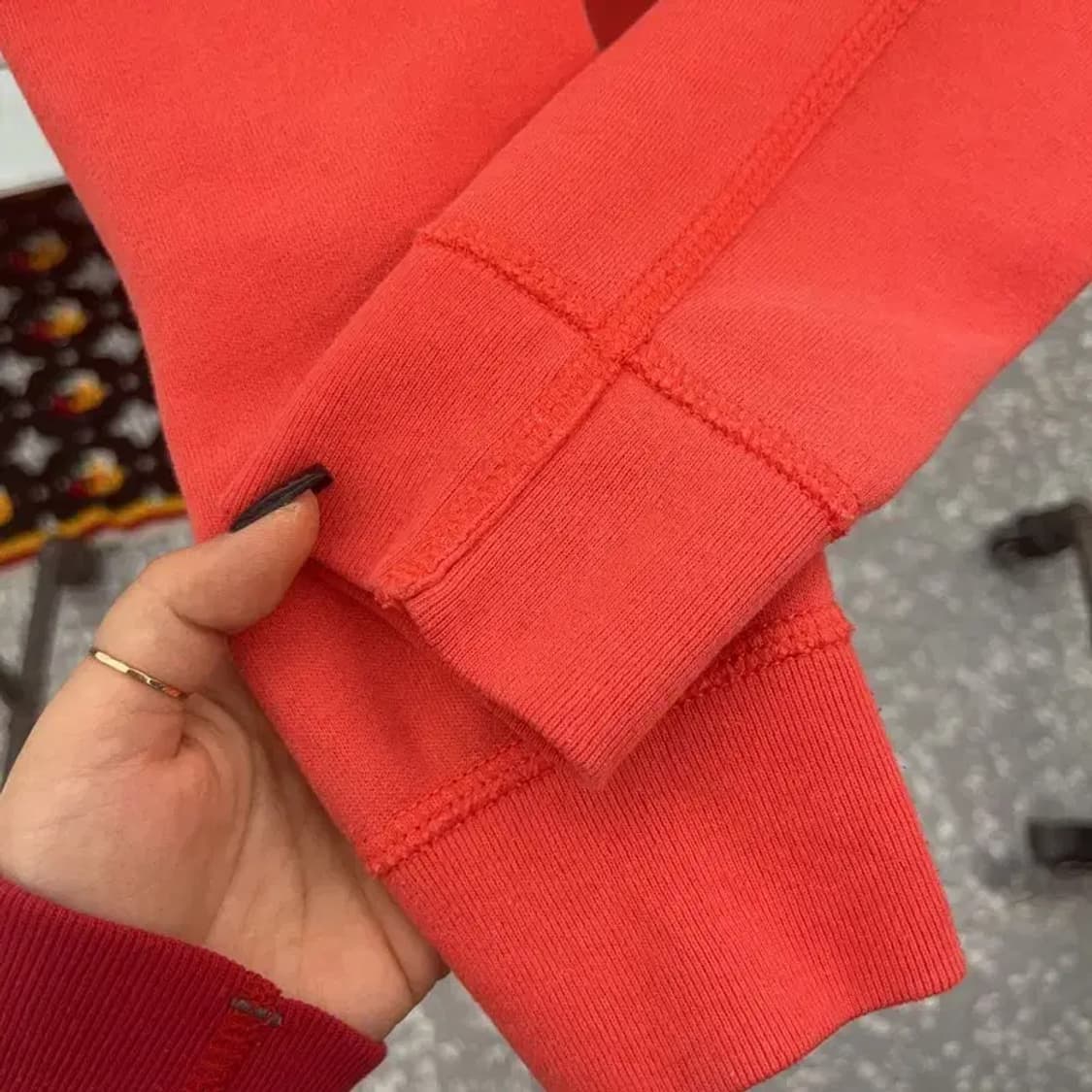 아베크롬비 Y2K 00's 오렌지 코랄 약기모 후드집업 M C07423 상품이미지5