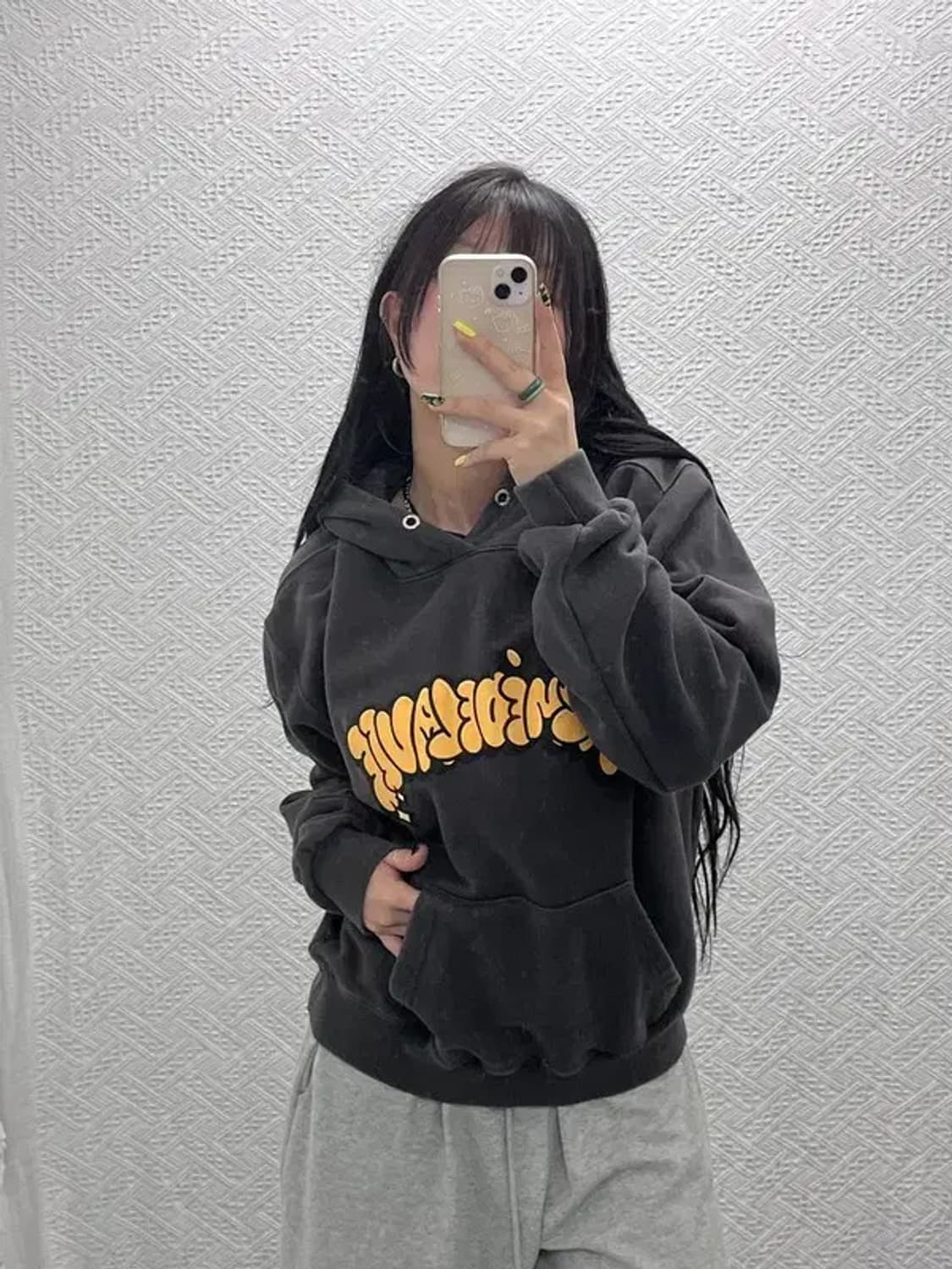 아크메드라비 캐주얼 레트로 키치 빅로고 후드티 1 C07402 상품이미지2