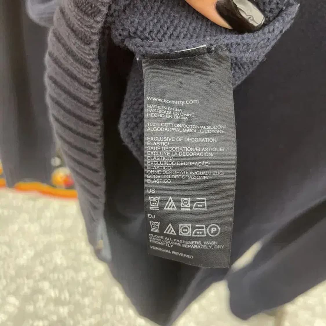 타미힐피거 올드스쿨 레트로 자수패치 집업 니트 가디건 M C07413 상품이미지6