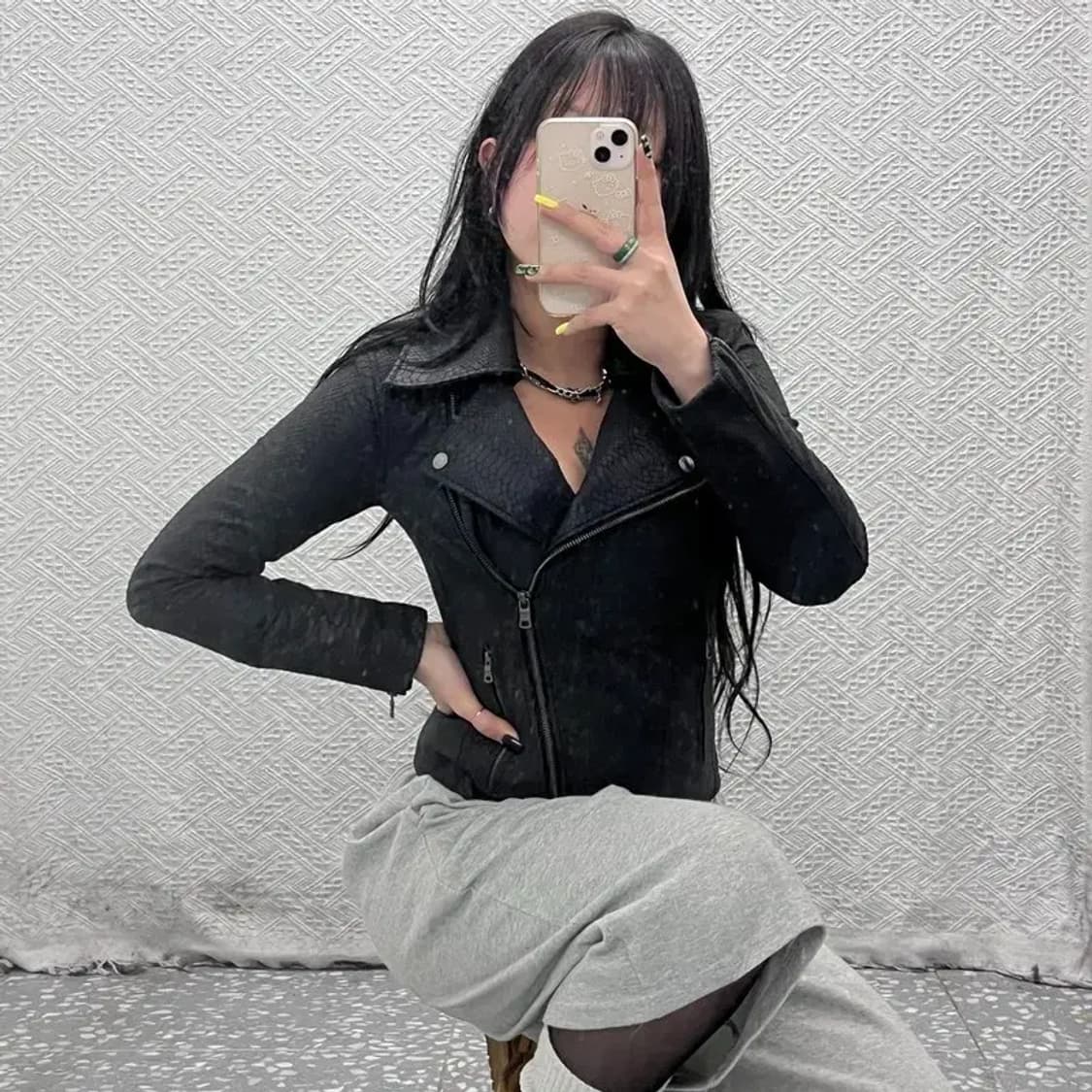 아르마니 익스체인지 락시크 뱀피 라이더 자켓 XS C07421 상품이미지2