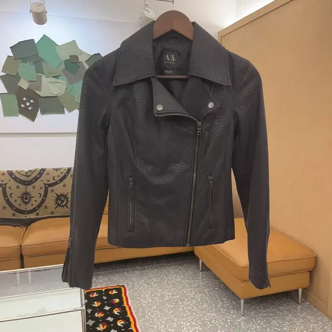 아르마니 익스체인지 락시크 뱀피 라이더 자켓 XS C07421 상품이미지3