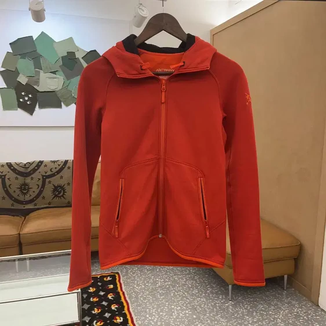 아크테릭스 우먼 Y2K 오렌지 러닝 기모 후드 져지 집업 S C07424 상품이미지3