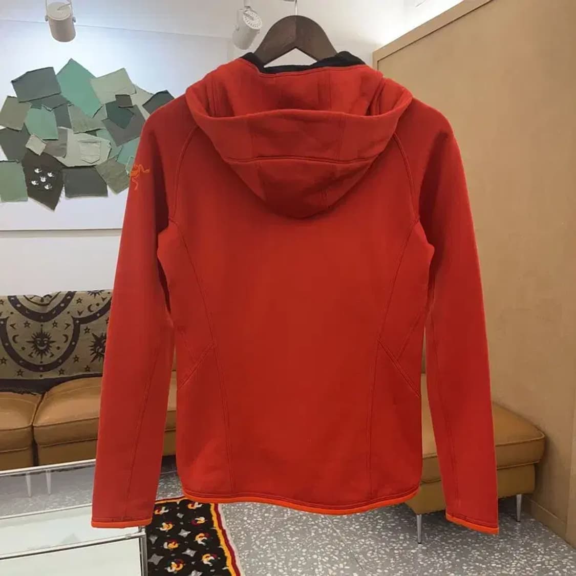 아크테릭스 우먼 Y2K 오렌지 러닝 기모 후드 져지 집업 S C07424 상품이미지4