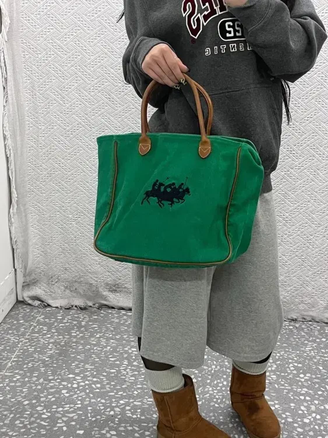 폴로 랄프로렌 키치 빈티지 그린 토트백 C07436 상품이미지1