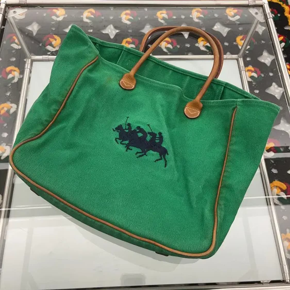 폴로 랄프로렌 키치 빈티지 그린 토트백 C07436 상품이미지3