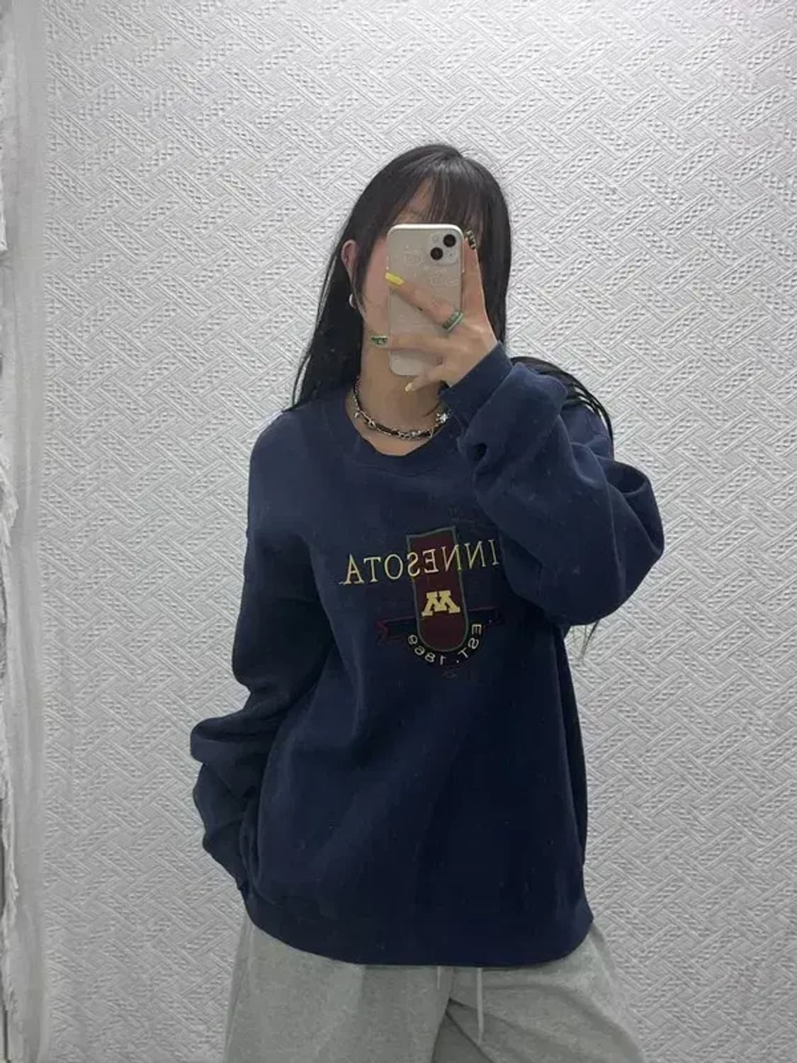 잔스포츠 올드스쿨 레트로 빈티지 오버핏 약기모 맨투맨 L C07408 상품이미지1