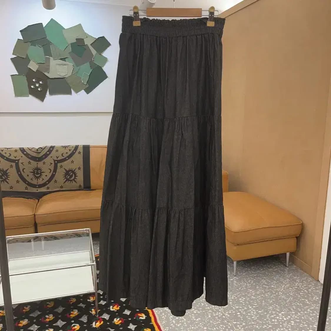 빈티지 모리 유니크 희귀 플레어 개더 팬츠 F C07434 상품이미지3