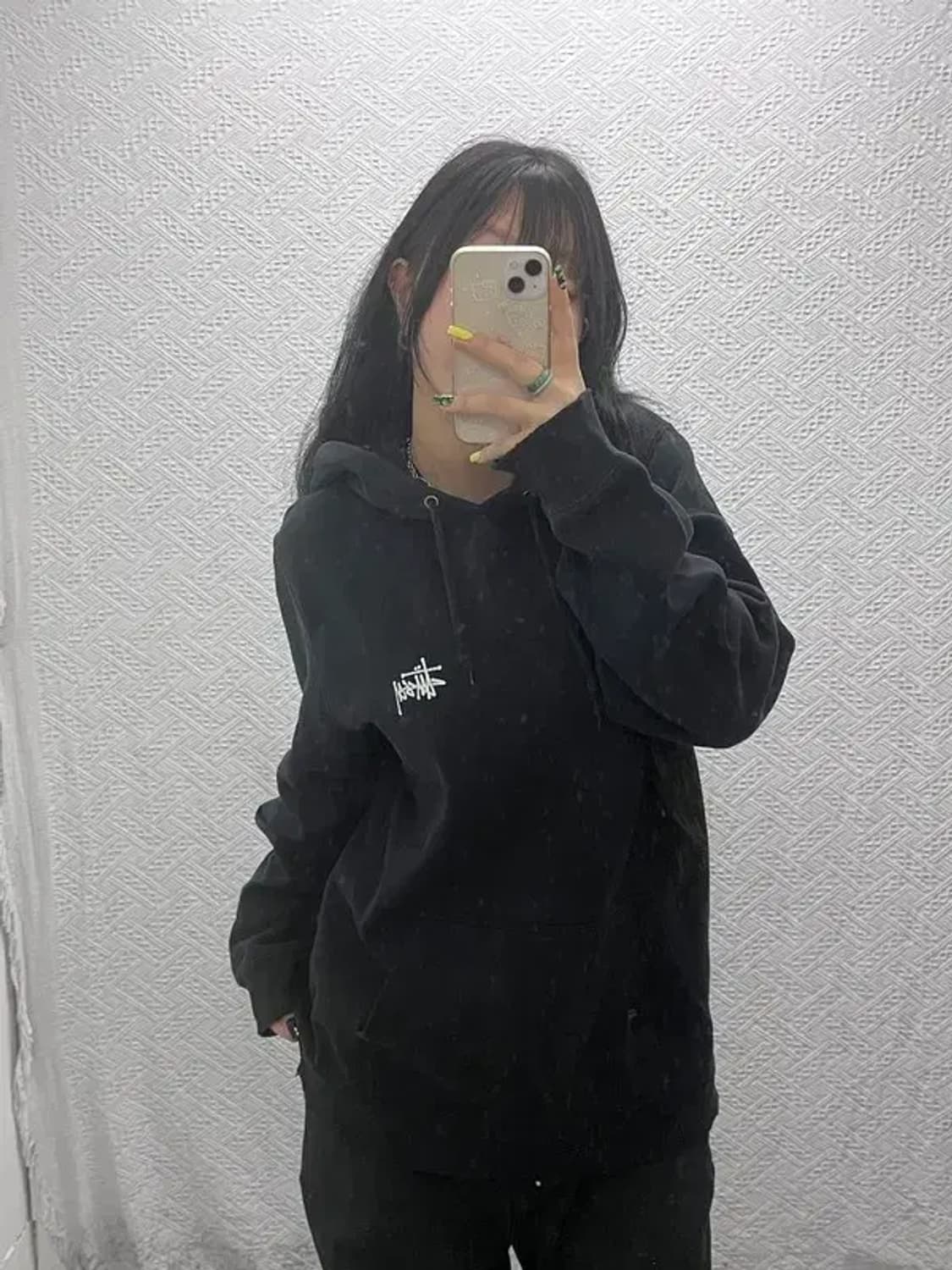 스투시 베이직 모던 빈티지 백로고 약기모 후드티 L C07438 상품이미지1