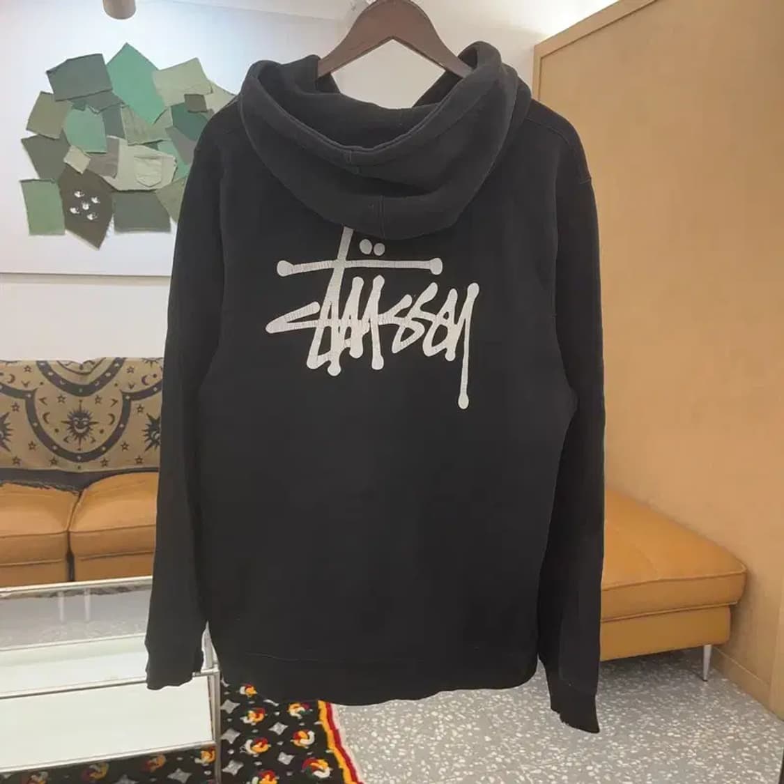 스투시 베이직 모던 빈티지 백로고 약기모 후드티 L C07438 상품이미지4