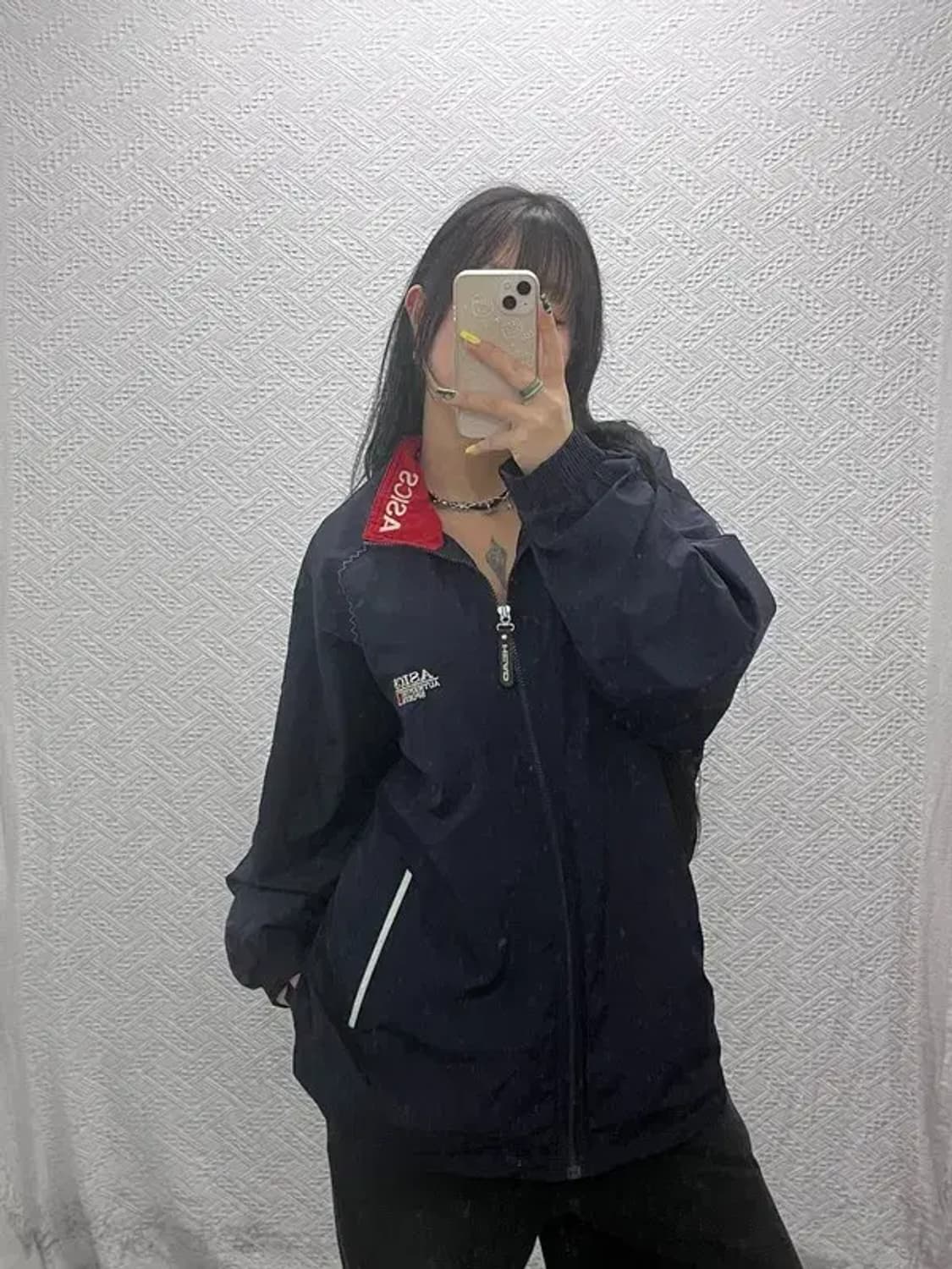 아식스 레트로 00's 카라로고 배색 바람막이 자켓 105 C07439 상품이미지1