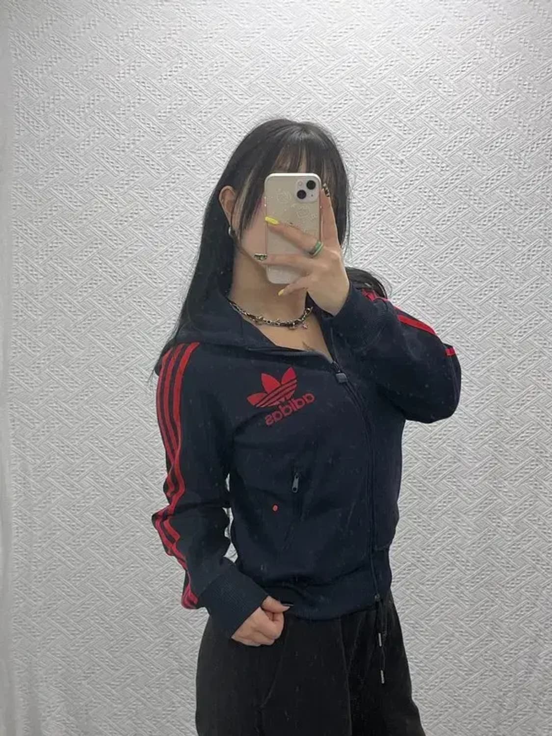 아디다스 올드스쿨 레트로 희귀 검발 후드 져지 집업 90 C07449 상품이미지2