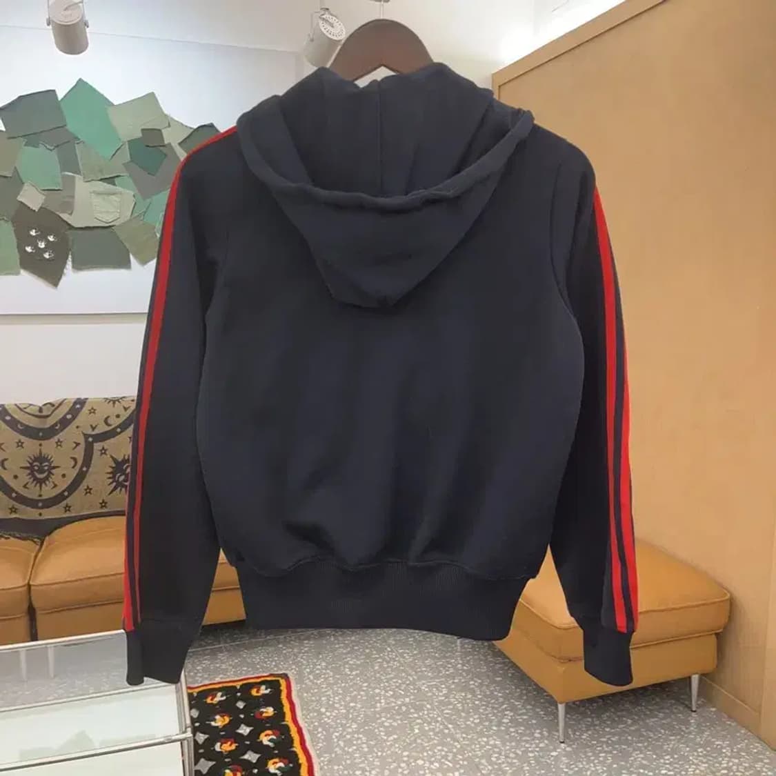 아디다스 올드스쿨 레트로 희귀 검발 후드 져지 집업 90 C07449 상품이미지4