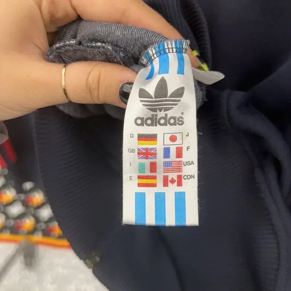 아디다스 올드스쿨 레트로 희귀 검발 후드 져지 집업 90 C07449 상품이미지6