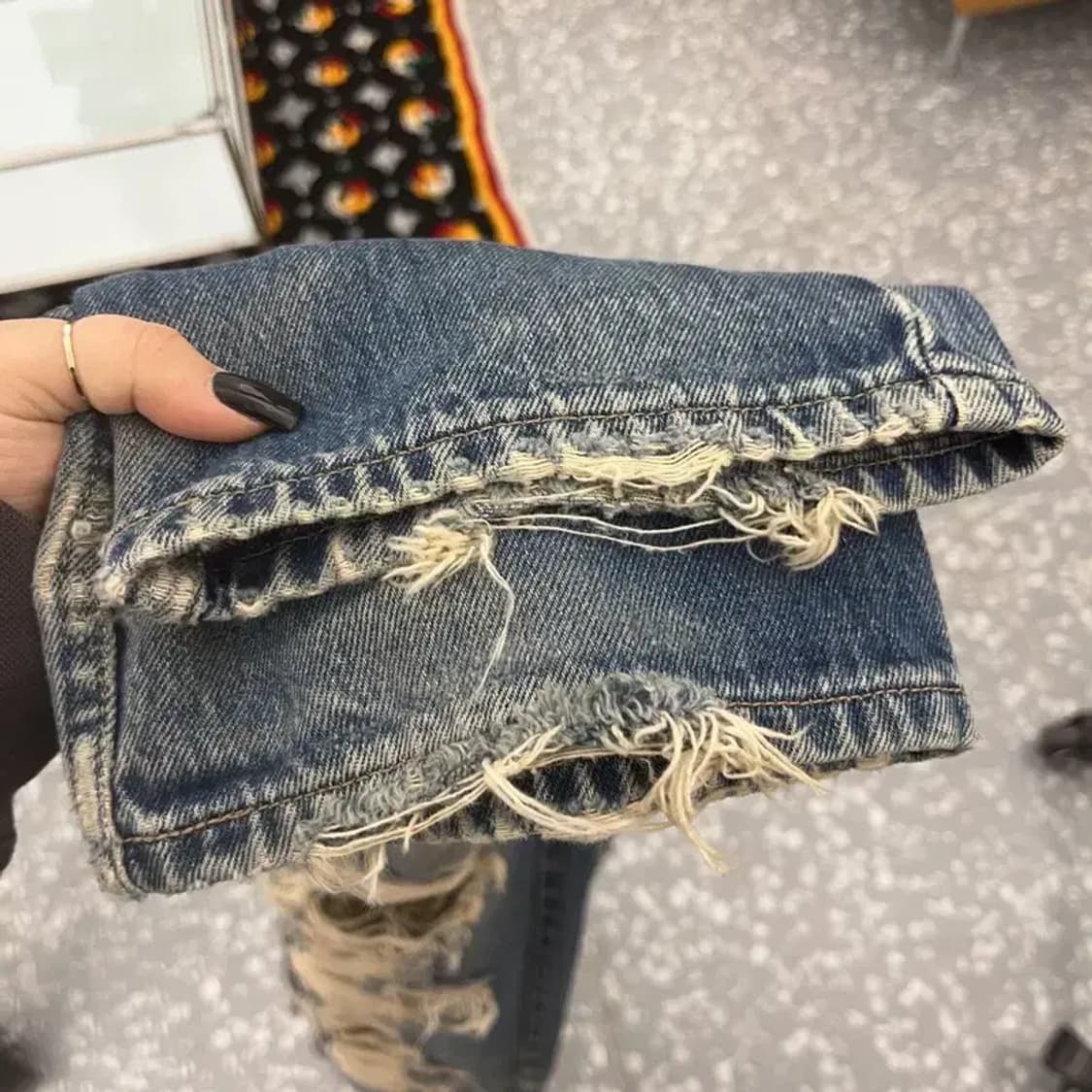 리바이스 희귀 갸루 레오파드 데미지 커스텀 데님팬츠 31인치 C07467 상품이미지7