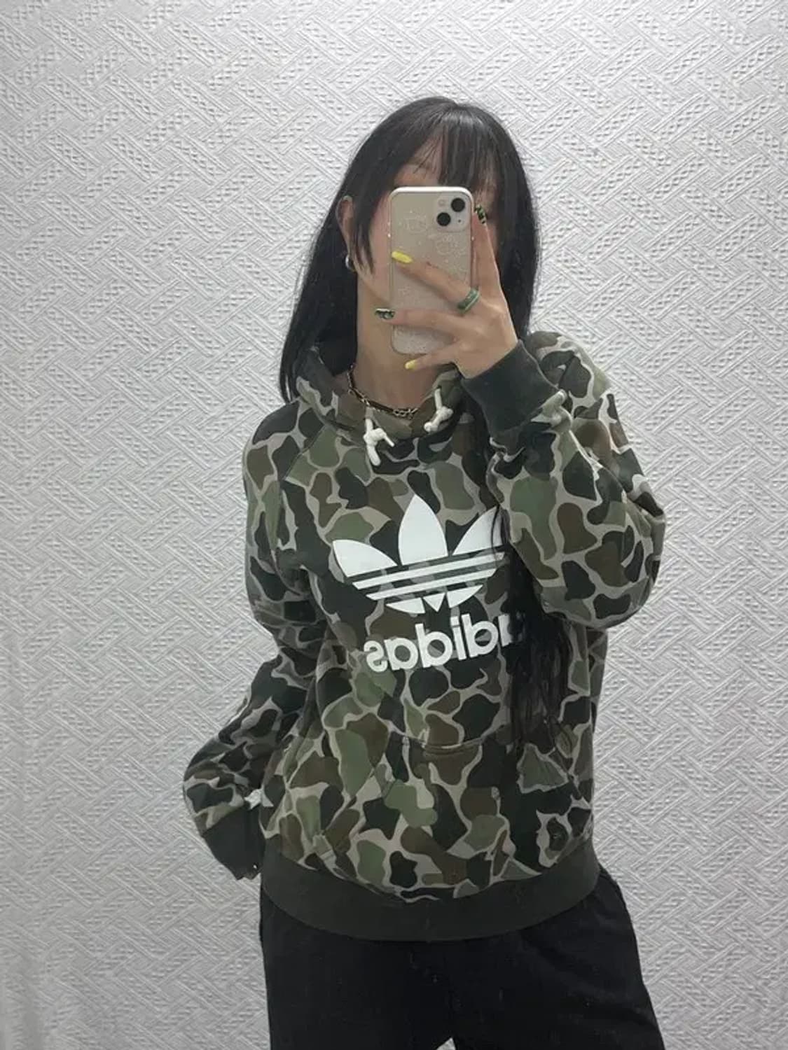 아디다스 희귀 스트릿 카모플라주 밀리터리 기모 후드티 100 C07462 상품이미지2