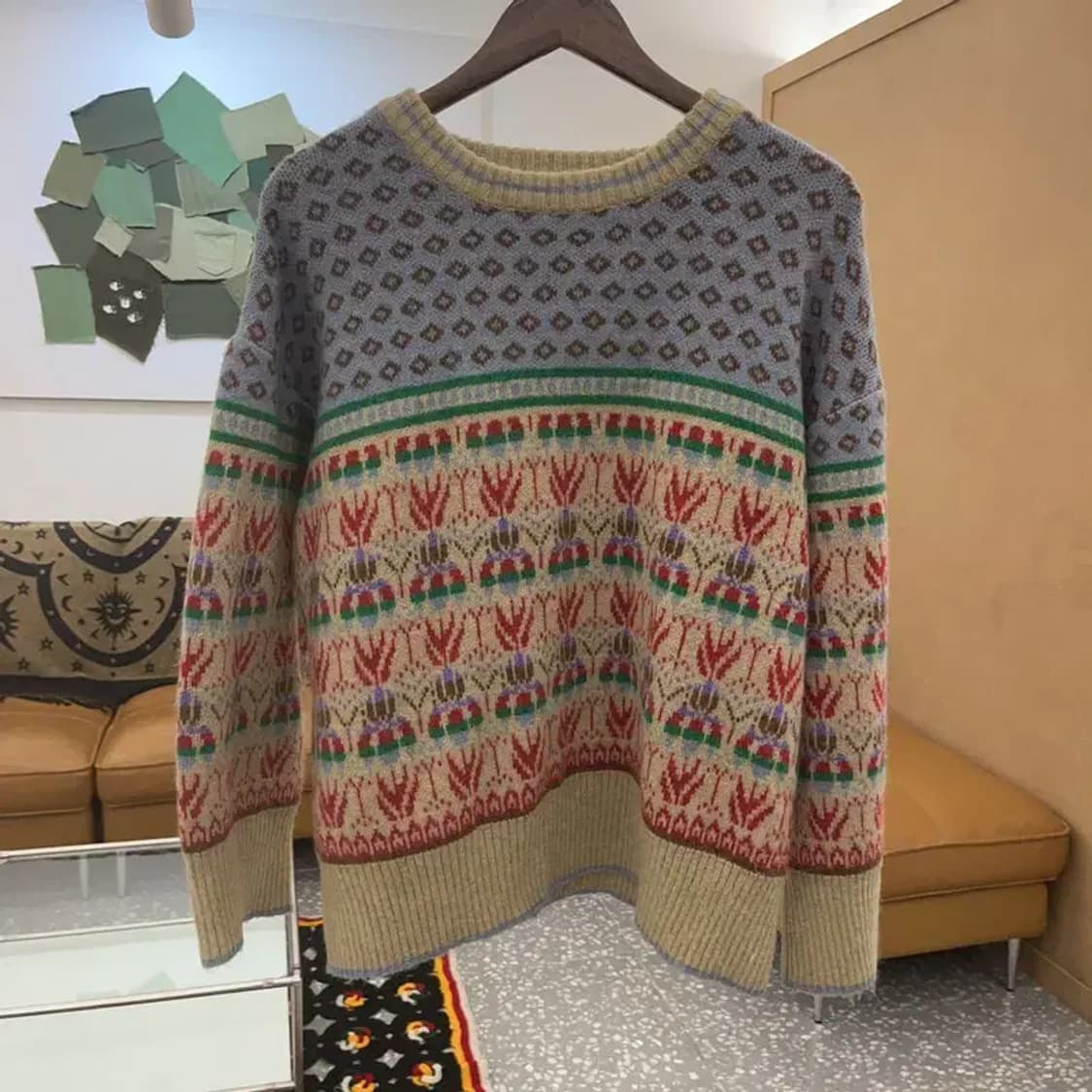빈티지 모리 보헤미안 에스닉 패턴 니트 L C07445 상품이미지3