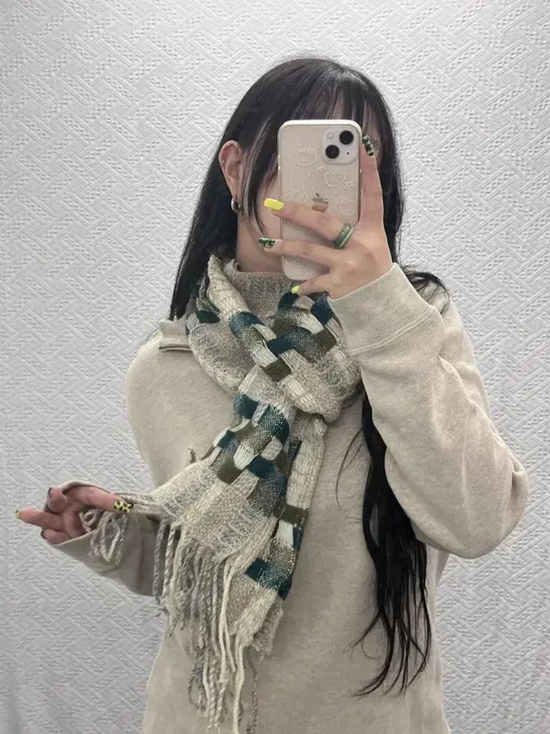 빈티지 보헤미안 컨트리 체커보드 목도리 C07472 상품이미지1