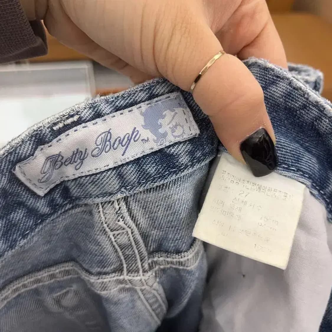 베티붑 빈티지 키치 자수 워싱 데님팬츠 27 C07470 상품이미지7