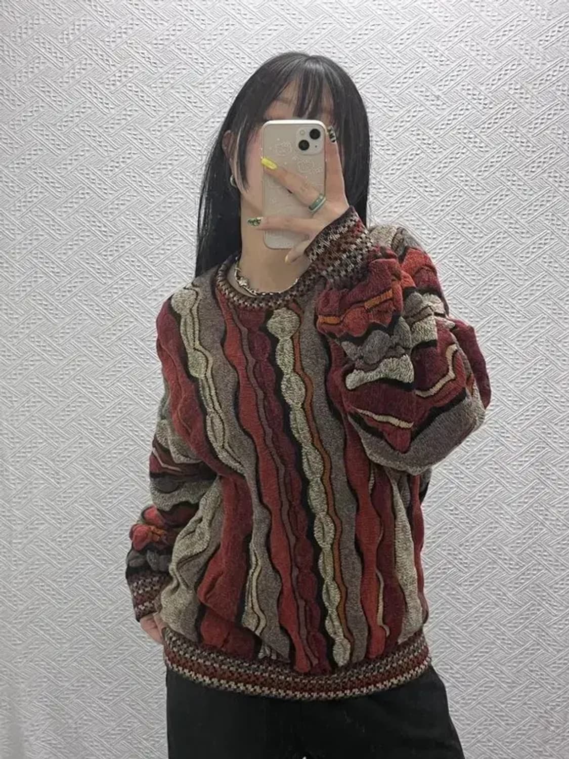 빈티지 히피 보헤미안 그런지 케이블 니트 M C07459 상품이미지2