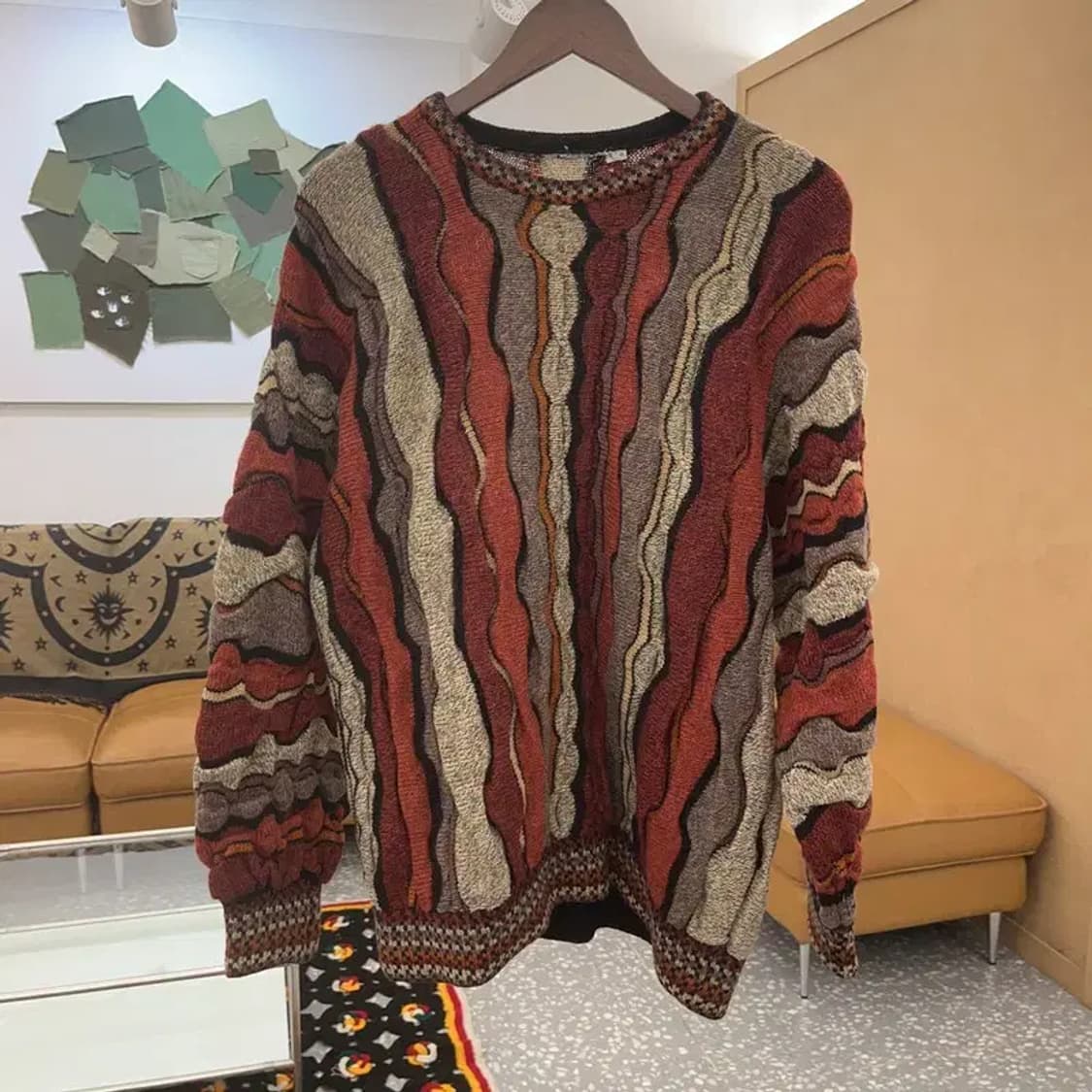 빈티지 히피 보헤미안 그런지 케이블 니트 M C07459 상품이미지3